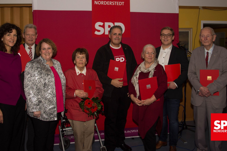 Weihnachtsfeier 2018 der SPD Norderstedt mit Ehrungen für langjährige Mitgliedschaft