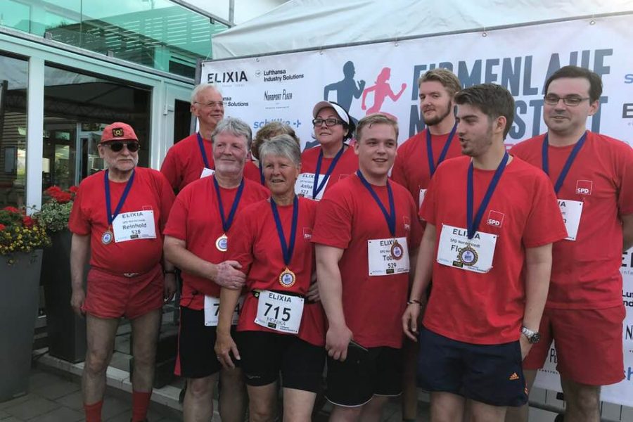 Das Team der Norderstedter SPD beim Firmenlauf 2018