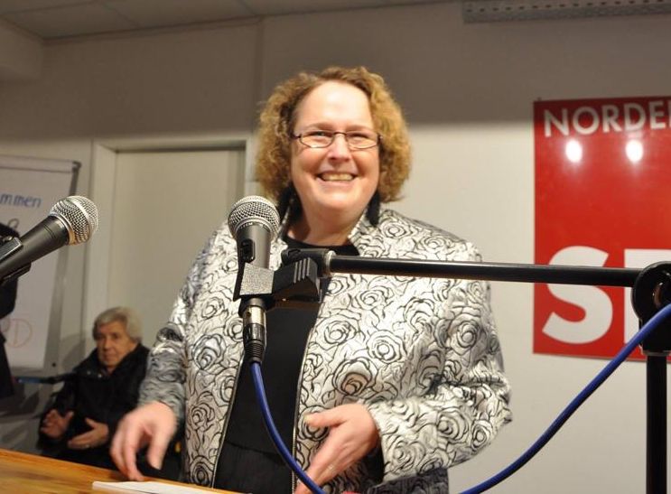 Ortsvereins-Vorsitzende Katrin Fedrowitz während des Neujahrsempfangs 2019 der Norderstedter SPD