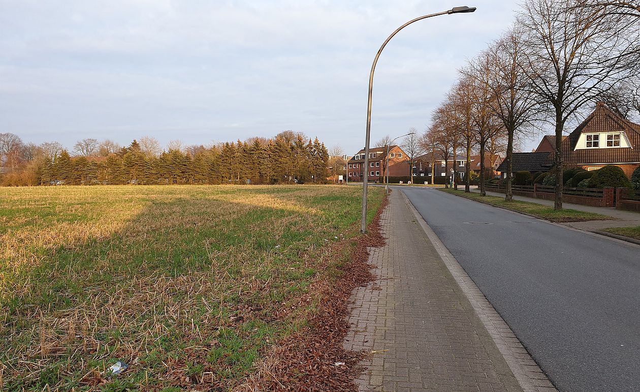 Auf der Fläche links soll das Wohngebiete "Sieben Eichen" entstehen
